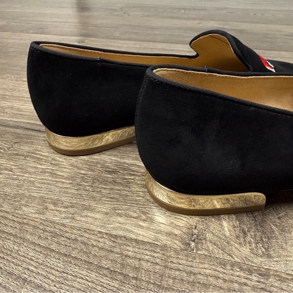 Talbots NWOT Ryan Embroidered Suede Loafers 9 - Christmas, Holiday, Black - Picture 6 of 10